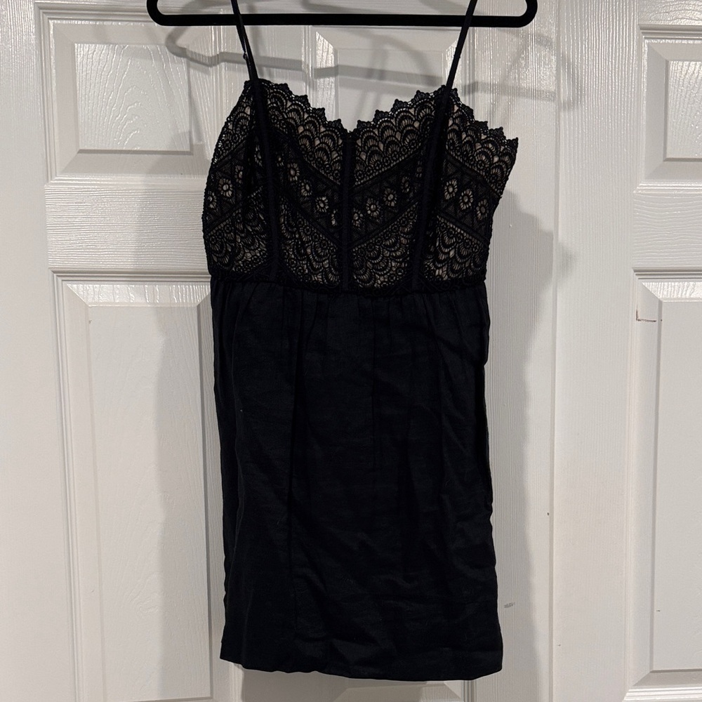 LOFT Black Lace Spaghetti Strap Dress size 6P